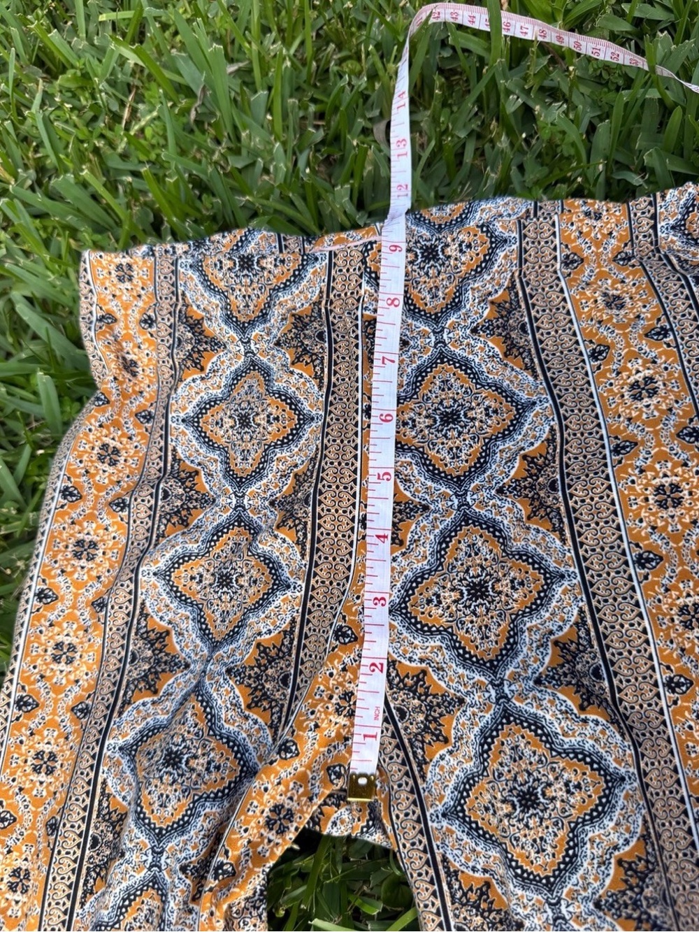 Amable Forbidden Boho Medallion Print Matching Set Bell Bottom Flare Pants Small - Picture 7 of 13